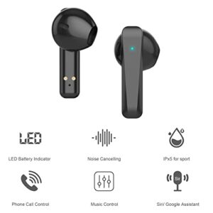 CABLE4U Wireless Earbuds, 40H Playtime Bluetooth Earphones Touch Control for iPhone & Android, IPX7 Waterproof Wireless Bluetooth Earbuds with LED Display Mic Earphone in-Ear for Work Sports Travel