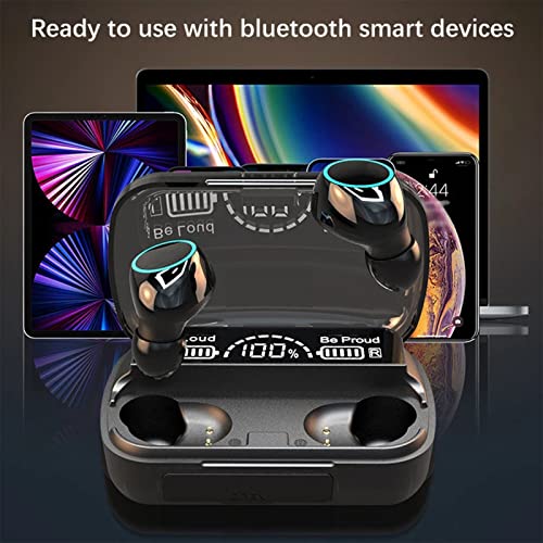 ZZKHGo Wireless Bluetooth LED Power Display Earbuds, Binaural 5.2 in-Ear Noise Cancellation Headphones with Charging Box, Friend/Family for Office Outdoor Driving Sports