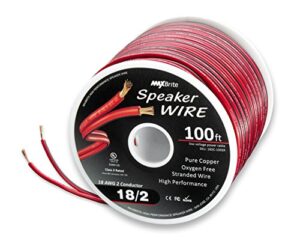 100 ft. 18 gauge stranded flexible dual conductor bonded zip cord wire, oxygen free pure copper – ul listed class 2