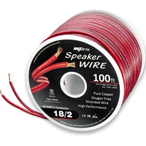 100 ft. 18 Gauge Stranded Flexible Dual Conductor Bonded Zip Cord Wire, Oxygen Free Pure Copper - UL Listed Class 2