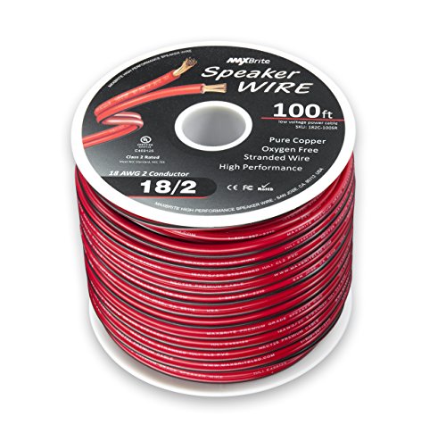 100 ft. 18 Gauge Stranded Flexible Dual Conductor Bonded Zip Cord Wire, Oxygen Free Pure Copper - UL Listed Class 2