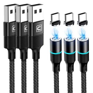 usb type c cable, cafele 3 pack 5a usb 3.0 nylon braided fast charging cable usb-a to usb-c charger cord compatible for samsung galaxy s9/s8 plus/note 8, huawei, lg v30/v20, google (black x 3)