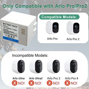 BORTENG Replacement Batteries for Arlo Pro/Pro 2(VMA4400) Camera, Rechargeable 7.2V 2440mAH 17.75WH Upgraded Batteries 2 Pack (for Pro/Pro 2)