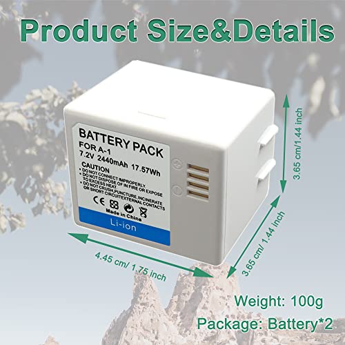 BORTENG Replacement Batteries for Arlo Pro/Pro 2(VMA4400) Camera, Rechargeable 7.2V 2440mAH 17.75WH Upgraded Batteries 2 Pack (for Pro/Pro 2)
