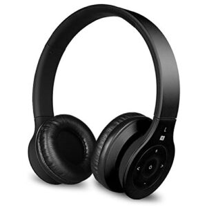alpha digital bh-530-b bluetooth headphone with soft fit ear covers, built-in microphone, black