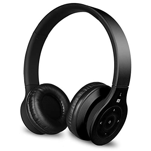 Alpha Digital BH-530-B Bluetooth Headphone with Soft Fit Ear Covers, Built-In Microphone, Black