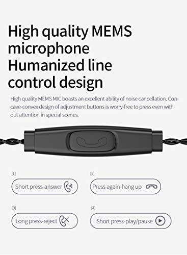 keephifi in-Ear Headphones BLON BL01 10mm Bio-Fiber Diaphragm Earphones for Powerful Sound, HiFi Bass Noise-canceling, No Latency Earbuds for Games, Music,Sports and Videos (no mic, Silver)