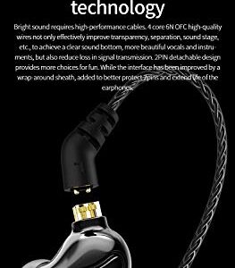 keephifi in-Ear Headphones BLON BL01 10mm Bio-Fiber Diaphragm Earphones for Powerful Sound, HiFi Bass Noise-canceling, No Latency Earbuds for Games, Music,Sports and Videos (no mic, Silver)