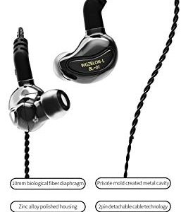 keephifi in-Ear Headphones BLON BL01 10mm Bio-Fiber Diaphragm Earphones for Powerful Sound, HiFi Bass Noise-canceling, No Latency Earbuds for Games, Music,Sports and Videos (no mic, Silver)