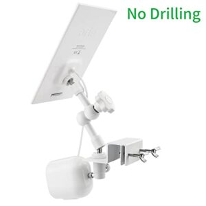 ALERTCAM 2-in-1 Weatherproof Gutter Mount for Arlo Solar Panel and Arlo Pro/Arlo Pro 2/Arlo Pro 3/Arlo Pro 4/Arlo Ulra Security Camera, Perfect Angle to Get Adequate Sunlight - White