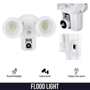 Wasserstein 3-in-1 Wired Floodlight, Charger and Mount Compatible with Arlo Pro 3/Pro 4 & Arlo Ultra/Ultra 2-2000 Lumens Floodlight (White) (Arlo Camera NOT Included)