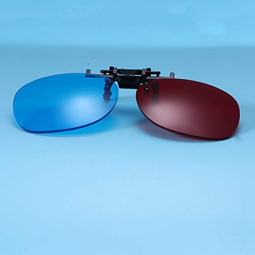 Artibetter Red Blue 3D Clip on Glasses for 3D TV Cinema Films DVD Viewing Home Movies (Without Glass Frame)