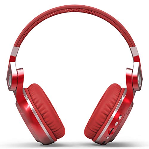 Wireless Bluetooth Headphones Over-Ear Wireless Foldable Headphones Game Type, Subwoofer, Long Standby Deep Bass with Mic SD Card Headset for PC/Cell Phones/TV,Red