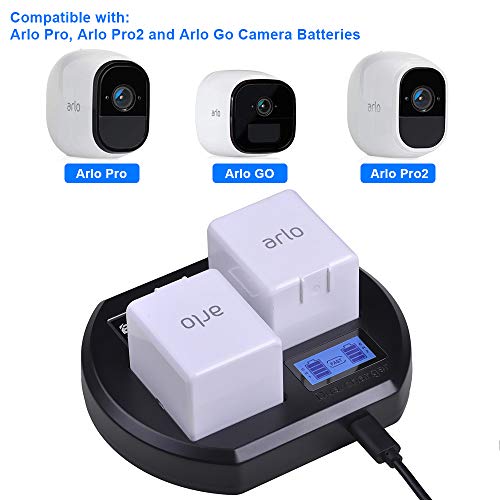 Batmax LCD Dual Arlo Pro 2 Battery Charger Station Replacement for Arlo Pro,Arlo Pro 2 & Arlo Go Rechargeable Battery Charger