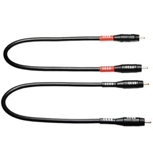 cess-075-1f heavy duty waterproof phono rca male to male patch cable (1 ft)