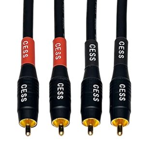 CESS-075-1f Heavy Duty Waterproof Phono RCA Male to Male Patch Cable (1 FT)