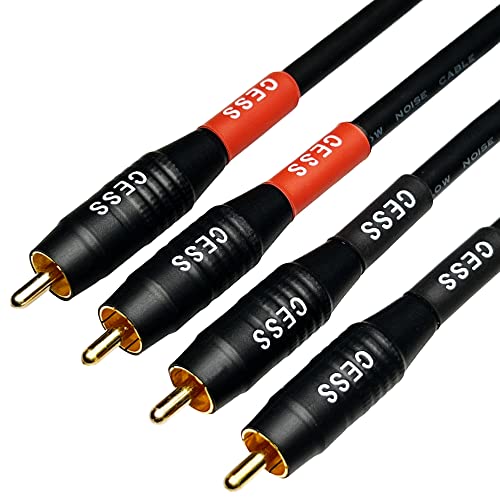 CESS-075-1f Heavy Duty Waterproof Phono RCA Male to Male Patch Cable (1 FT)