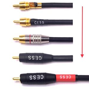 CESS-075-1f Heavy Duty Waterproof Phono RCA Male to Male Patch Cable (1 FT)