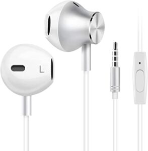 earbuds wired, noise isolating earphones with microphone headsets in-ear headphones with stereo sound earphone wired for phone 6/6s plus/5s/se/galaxy/tablets