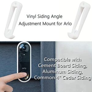 TEYOUYI Vinyl Siding Angle Adjustment Mount Compatible with Arlo Wired Doorbell, Angle Mount Wedge for Arlo Wired Doorbell (4" Standard Vinyl)