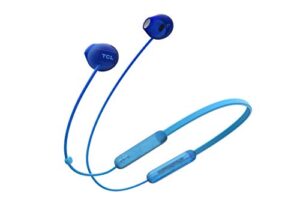 tcl socl200bt wireless earbuds bluetooth headphones with 12.2mm speaker drivers for rich bass and clear sound, built-in mic – ocean blue