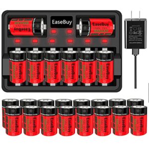 arlo batteries rechargeable, 16-pack 800mah nimh 123a batteries rechargeable and cr123a charger for arlo vms3130 vmc3030 vmk3200 vms3330 3430 3530 cameras, alarm system, flashlight