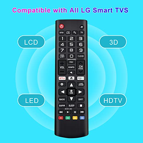 Goukano Universal Remote Control for All LG Smart TV Remote Control Compatible All Models LCD LED 3D HDTV Smart TVs AKB75095307 (with Batteries)