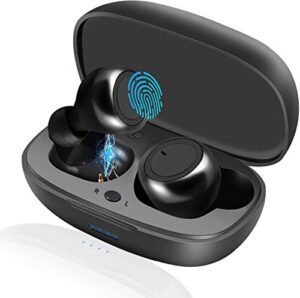 bluetooth headset, 5.0 wireless headset with 24 hours of battery life, in-ear earbuds ip7 waterproof headset, enhanced bass, bluetooth sports headset with high-definition microphone, led display