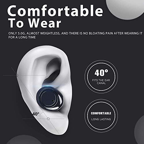 Bluetooth Headset, 5.0 Wireless Headset with 24 Hours of Battery Life, in-Ear Earbuds IP7 Waterproof Headset, Enhanced bass, Bluetooth Sports Headset with high-Definition Microphone, LED Display