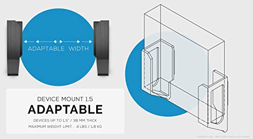 BRAINWAVZ Screwless 1.5" Wide Cable Box Mount, Modem, Router, Mesh, Streaming Media Devices & More Wall Mount | Wall Mount Any Device Upto 1.5" Wide & 4lb in Weight, Strong VHB Adhesive, No Tools