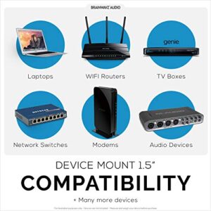 BRAINWAVZ Screwless 1.5" Wide Cable Box Mount, Modem, Router, Mesh, Streaming Media Devices & More Wall Mount | Wall Mount Any Device Upto 1.5" Wide & 4lb in Weight, Strong VHB Adhesive, No Tools