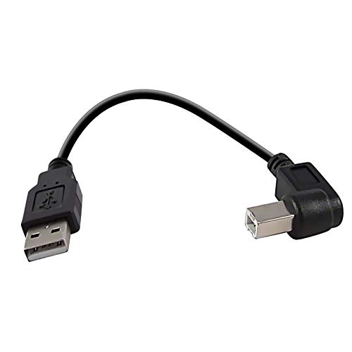 Right Angle Printer Cable USB2.0 A Male Plug to Right Angle USB B Male A/B M/M Printer Scanner Cable 12 Inch(30CM)