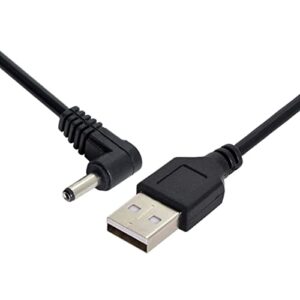 CY USB 2.0 Male to 3.5mm 1.35mm DC Power Plug Barrel 5v Right Angled 90 Degree Cable 100cm