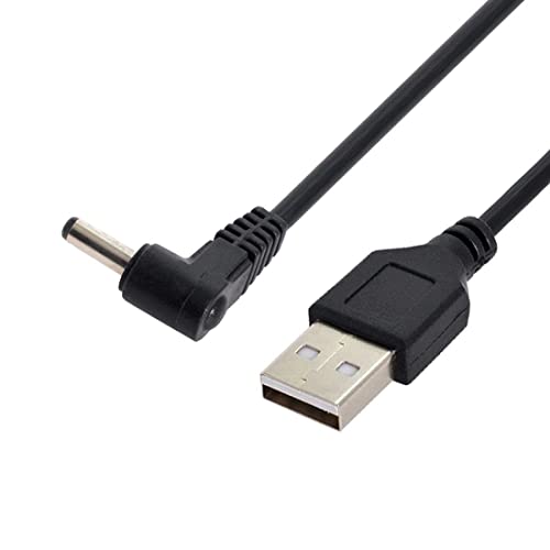 CY USB 2.0 Male to 3.5mm 1.35mm DC Power Plug Barrel 5v Right Angled 90 Degree Cable 100cm