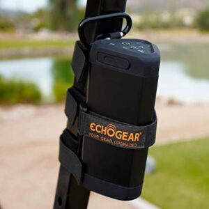 echogear portable speaker mount with carabiner for boats, bikes & golf carts – adjustable strap securely holds any bluetooth speaker under 3.8″ wide