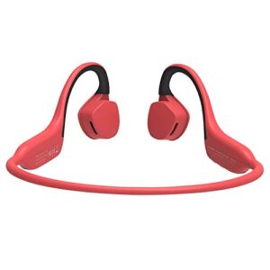 open ear wireless sport bluetooth headphones with mic, headset earphone, long battery and ultra-lightweight (red)
