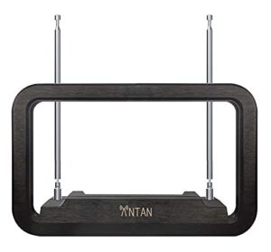 antan dvb-t655va indoor tv antenna 25-35 miles range -support 8k 4k 1080p uhf vhf freeview channels with longer 10ft coaxial cable, black