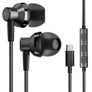 usb type c headphone, usb c earphones type c headphones stereo with microphone volume control compatible with samsung galaxy s20+/s21/s20/google pixel/oneplus/xiaomi and more