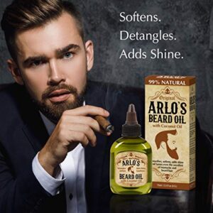 Arlo's Pro Growth Beard Oil - Sandalwood Leather Scent 2.5 oz. - Promotes Beard Hair Growth