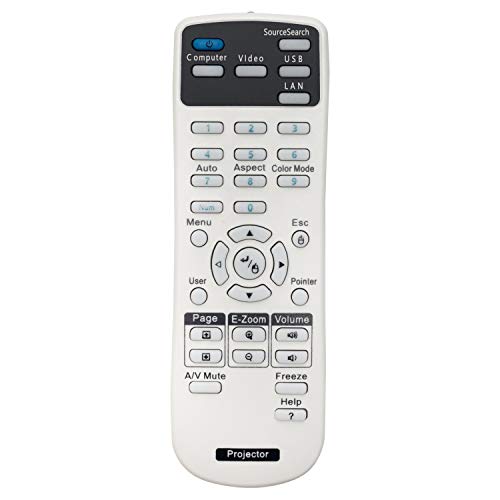 AIDITIYMI Replace Universal Projector Remote Control fit for Epson PowerLite Home Cinema Theater System 705HD 710HD 725HD 730HD 740HD 750HD 760HD V11h475020 BrightLink 536Wi 585Wi 595Wi 575Wi 475Wi