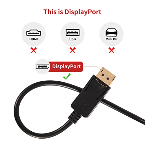 HANNORD DisplayPort to DVI Adapter, DP to DVI Converter Male to Male Display Port DVI Cable for PC Computer Laptop Desktop, 1080P HD Cord Compatible with Lenovo, HP, Dell (6 Feet)-1 Pack
