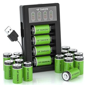 taken rechargeable batteries for arlo, 3.7v 750mah 20 pack rechargeable batteries and 4-ports led charger compatible with arlo cameras (vmc3030/vmk3200/vms3330/3430/3530), flashlight, microphone