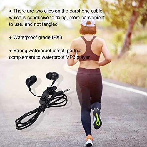 Swimming Headphones Two Clips on The Earphone Cable The Sound is Loud and The Sound Quality is Clear The Perfect Complement to Waterproof Mp3 Player