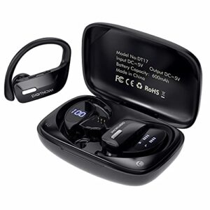 digitnow wireless earbuds bluetooth lklll 5.0 headphones 48 hours playback sports earphones with led display built-in mic deep bass stereo in-ear waterproof earphones for exercise game running