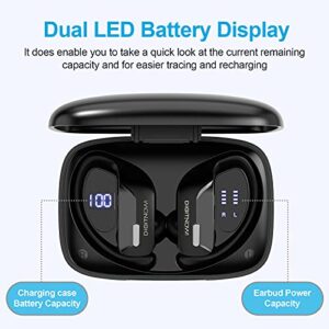 DIGITNOW Wireless Earbuds Bluetooth LKLLL 5.0 Headphones 48 Hours Playback Sports Earphones with LED Display Built-in Mic Deep Bass Stereo In-Ear Waterproof Earphones for Exercise Game Running