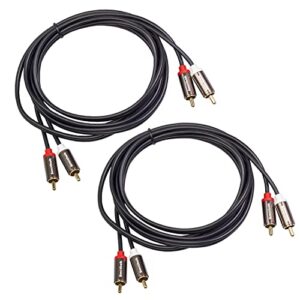smithok rca cables 3.3ft 2 pack[hi-fi sound, pvc jacket, shielded], 2-male to 2-male rca audio stereo subwoofer cable auxiliary cord for home theater,amplifiers,hdtv,hi-fi systems,speakers