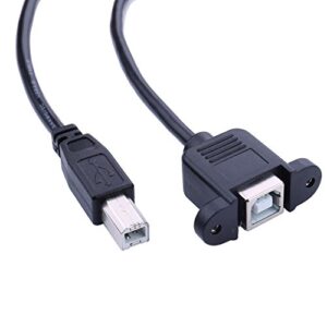 USB B Printer Extension Cable - iGreely 2Pack 1-Feet Panel Mount USB 2.0 Cable B to B - F/M (1ft)