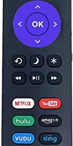 Replacement Roku TV Remote, Compatible with TCL/ONN/Element/Westinghouse/Haier/Hitachi/LG/Sanyo/JVC/Magnavox/RCA/Philips Roku Built-in Smart TVs