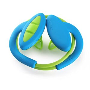 boompods sportpods 2 in-ear bluetooth sport headphones (blue/green) wireless workout earbuds – powerful bass – sweatproof – ergonomic ear tip