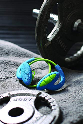 BoomPods Sportpods 2 in-Ear Bluetooth Sport Headphones (Blue/Green) Wireless Workout Earbuds - Powerful Bass - Sweatproof - Ergonomic Ear Tip